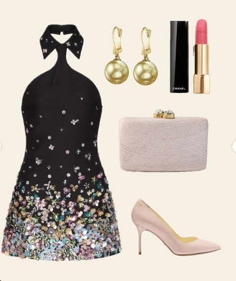 Pretty Halter Black Sheath Satin Sequin Cocktail Dress Short Birthday Outfits Homecoming Dress Y9241
