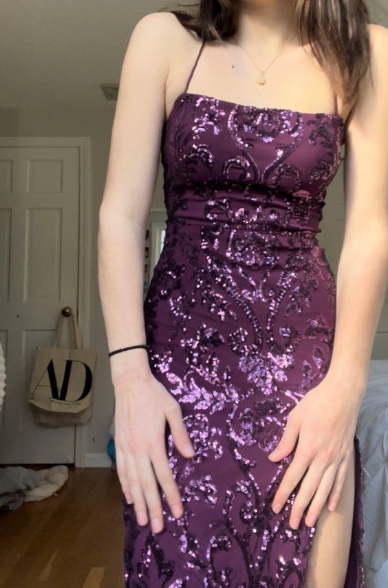 Purple Prom Dress Sparkly pattern sequins and glitter dress Y4722 Simplepromdress Purple Prom Dress Sparkly pattern sequins and glitter dress Y4722 Simplepromdress