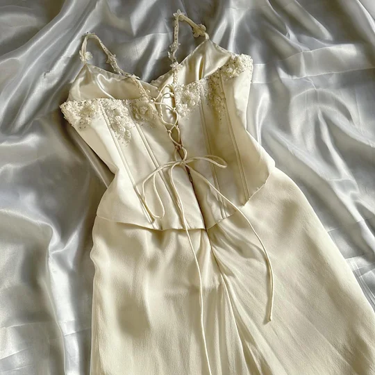 Elegant Ivory Spaghetti Straps Chiffon Appliques Mermaid Party Dress Long Evening Gown Y9769