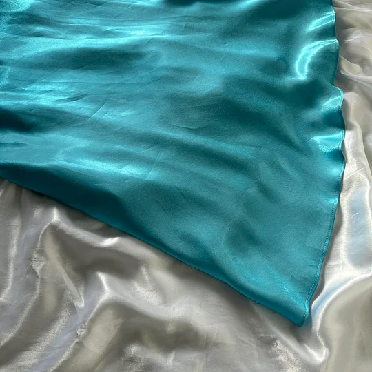 Classy Blue Spaghetti Straps Satin Chiffon Long Prom Dress Evening Dress Y9770
