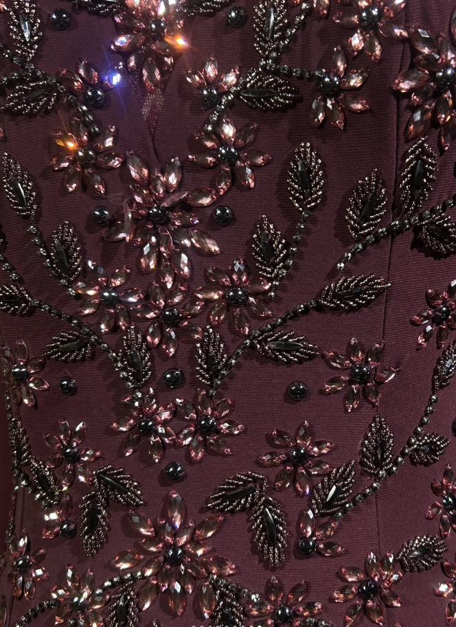 Gorgeous Burgundy Sleeveless Chiffon Beaded Mermaid Long Evening Dress Backless Birthday Dress SP1786