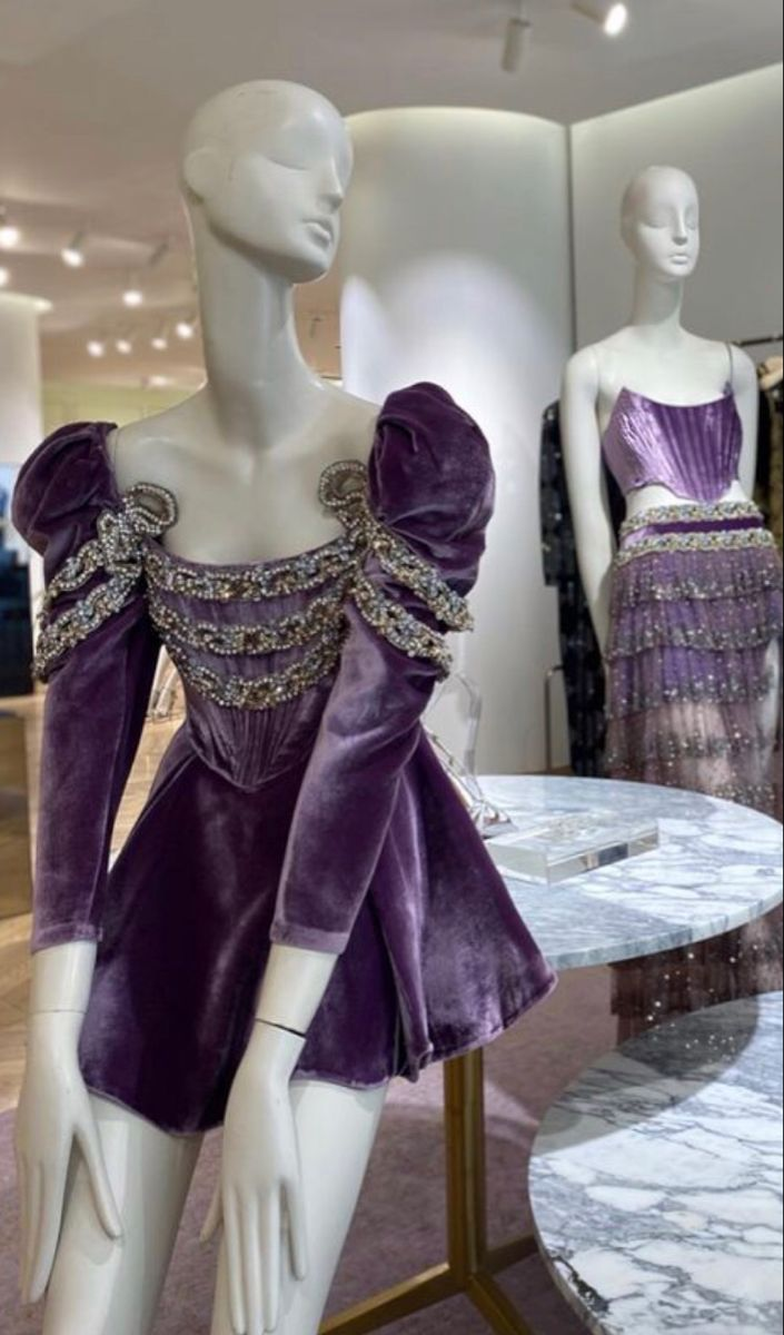 Vintage Purple Velvet Beaded A Line Homecoming Dress Birthday Dress Y8814