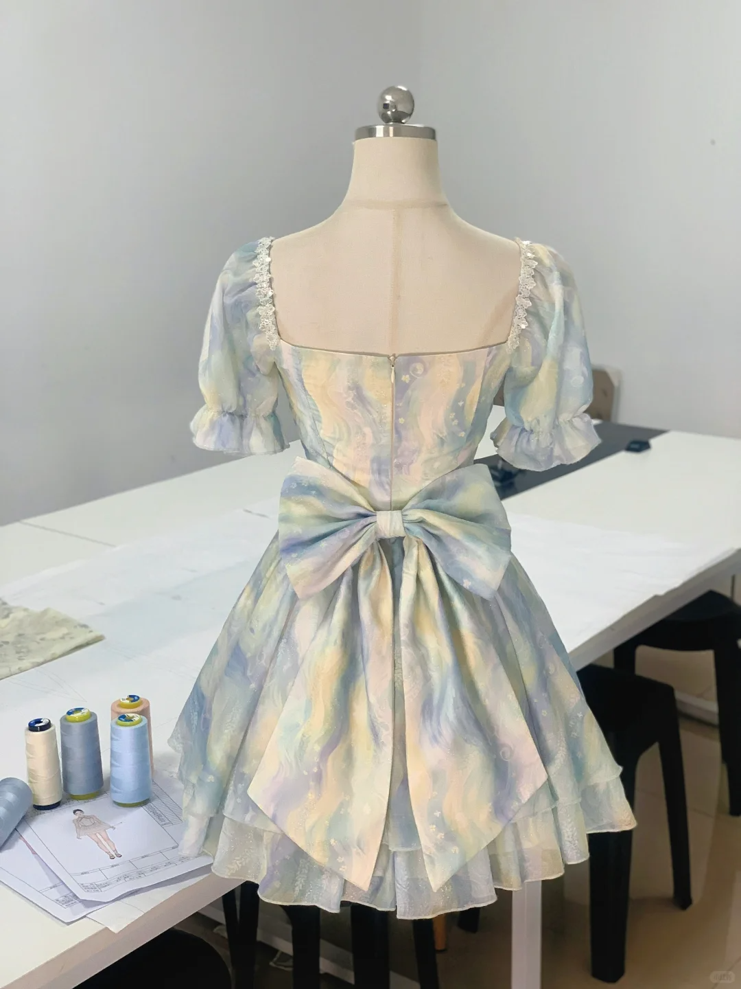 Pretty Blue Chiffon A Line Short Homecoming Dress Formal Birthday Outfits Y9194