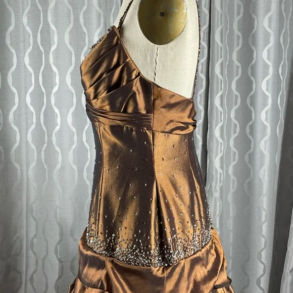 Vintage Satin Beaded Ruched Evening Dress,Memaid Prom Dress Y8243