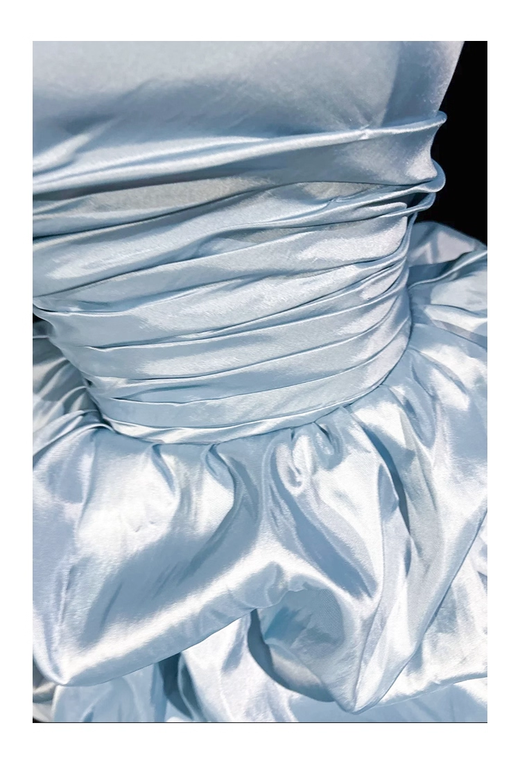 Vintage Green Strapless Satin Pleated Short Cocktail Dress Formal Graduation Homecoming Dress Y9564