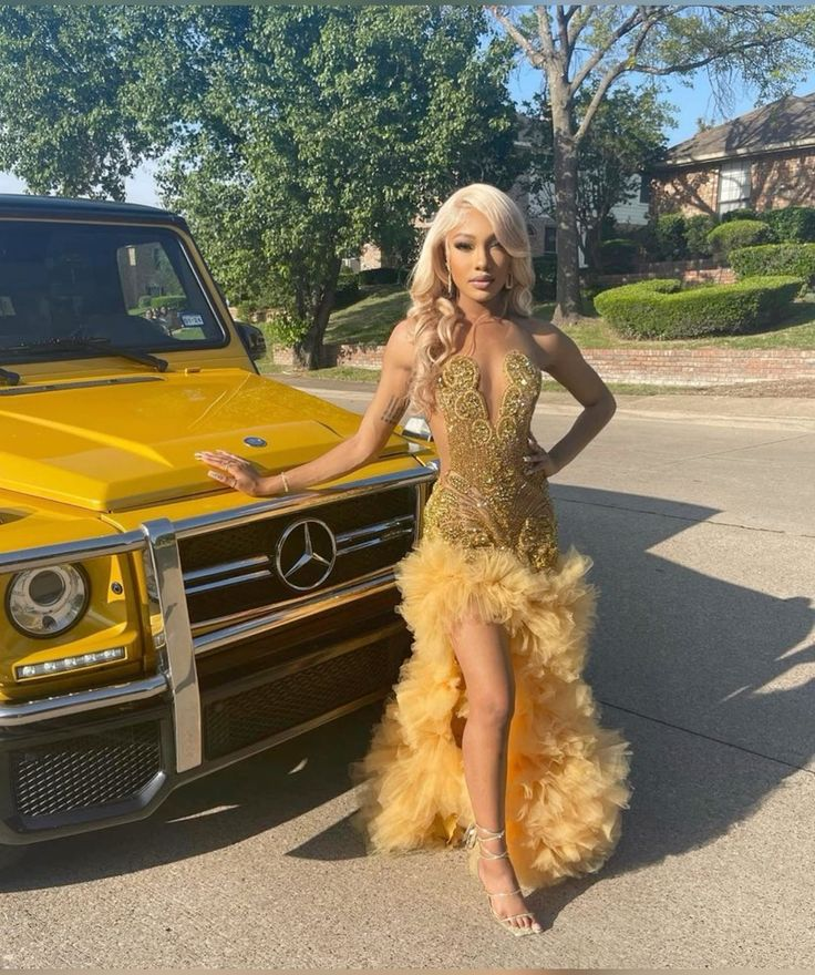 Charming Gold Crystal Prom Dresses Beads Ruffles Black Girls Y5132 Simplepromdress Charming Gold Crystal Prom Dresses Beads Ruffles Black Girls Y5132 Simplepromdress