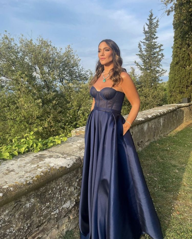Classic Navy Blue Satin A-line Prom Dress With Pockets Y5186 Simplepromdress Classic Navy Blue Satin A-line Prom Dress With Pockets Y5186 Simplepromdress