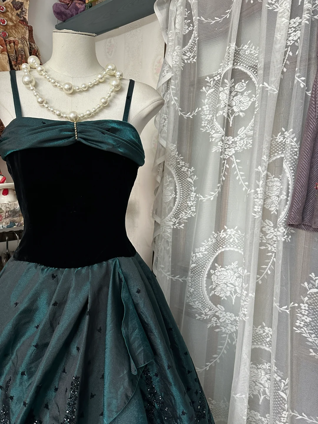 Vintage Dark Green Satin A Line Homecoming Dress Elegant Straps Birthday Outfits Y9013