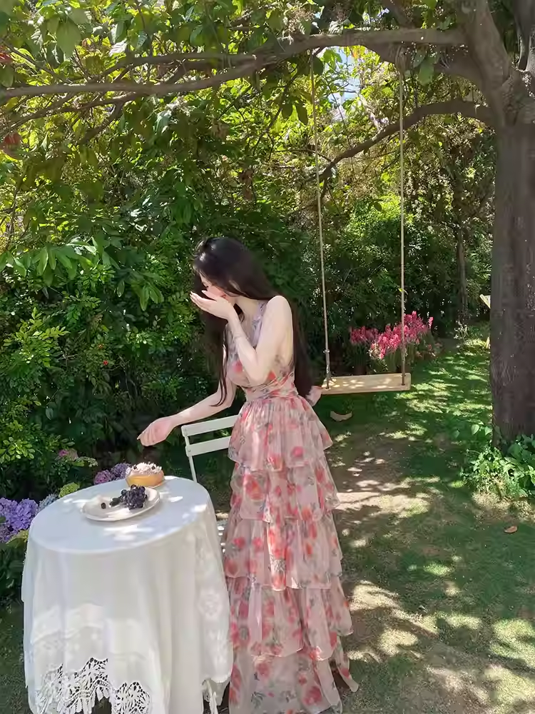 Bohemian Long Dress, Halter Neck Super Fairy Dress, Women's Beach Dres Simplepromdress Bohemian Long Dress, Halter Neck Super Fairy Dress, Women's Beach Dres Simplepromdress