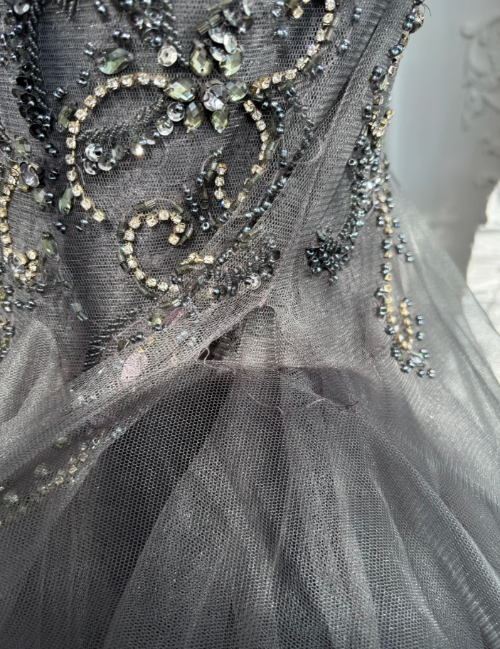 Fashion V Neck Black Tulle Beaded Mermaid Long Wedding Guest Dress Formal Birthday Party Dress Prom Gown SP1451