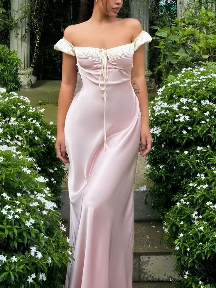 Pink Satin Ruched Charming Evening Dress,Elegant Long Prom Dress Y8752