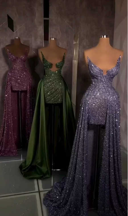 Sparkly Sheath Sequins Prom Evening Dress Y8369