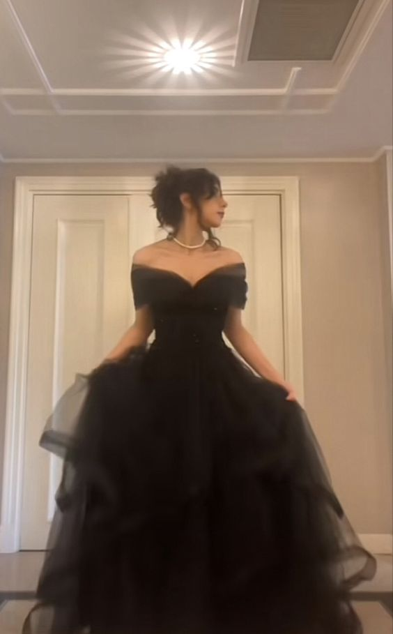 Black Off The Shoulder Tulle Long Prom Dress,Black Formal Graduation E Simplepromdress Black Off The Shoulder Tulle Long Prom Dress,Black Formal Graduation E Simplepromdress