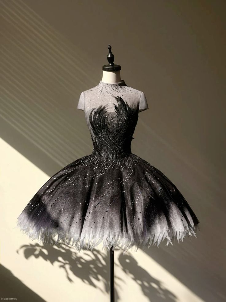 Vintage Black Tulle Sequin ALine Short Birthday Outfits Formal 6th Grade Homecoming Dress Y9185