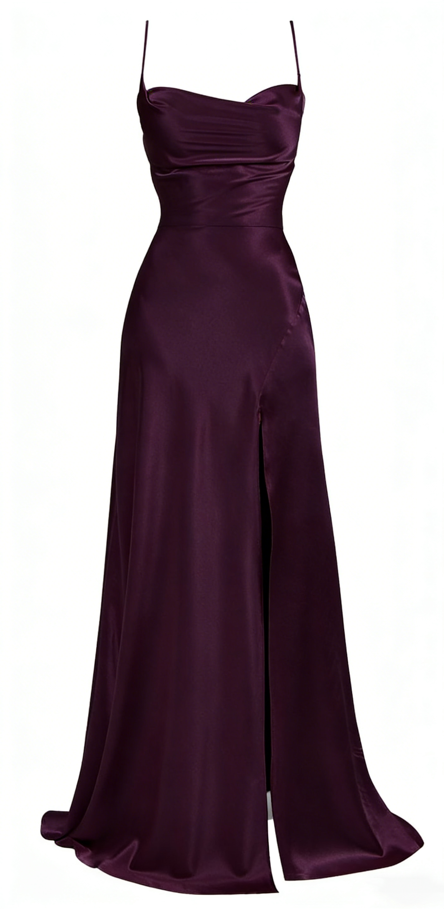Simple Pink Spaghetti Straps Long Prom Dress with Split Y1962