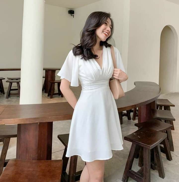 White A-line V Neck Homecoming Dress,White Casual Dress ,Y2419 Simplepromdress White A-line V Neck Homecoming Dress,White Casual Dress ,Y2419 Simplepromdress