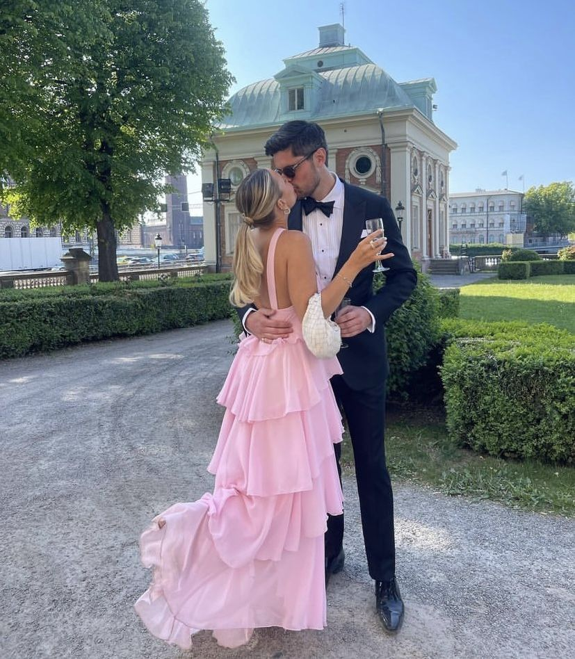 Women's Pink A-line Tiered Prom Dress,Pink Backless Evening Dress Y453 Simplepromdress Women's Pink A-line Tiered Prom Dress,Pink Backless Evening Dress Y453 Simplepromdress