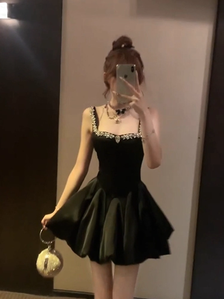 Elegant Strapless Black Satin Beaded A Line Short Homecoming Dress 19th Birthday Outfits SP123