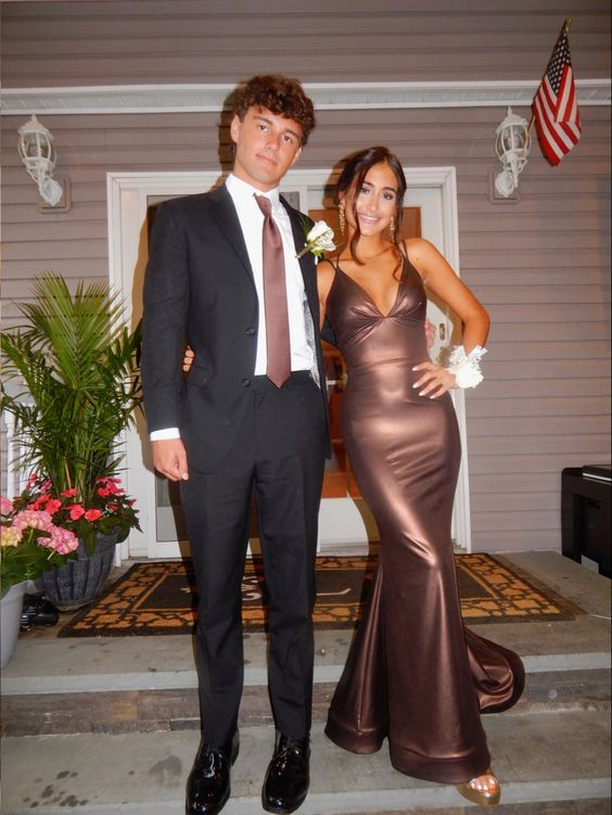 Elegant Mermaid V Neck Evening Dress,Chic Evening Gown Y7408