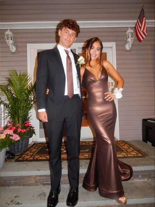 Elegant Mermaid V Neck Evening Dress,Chic Evening Gown Y7408