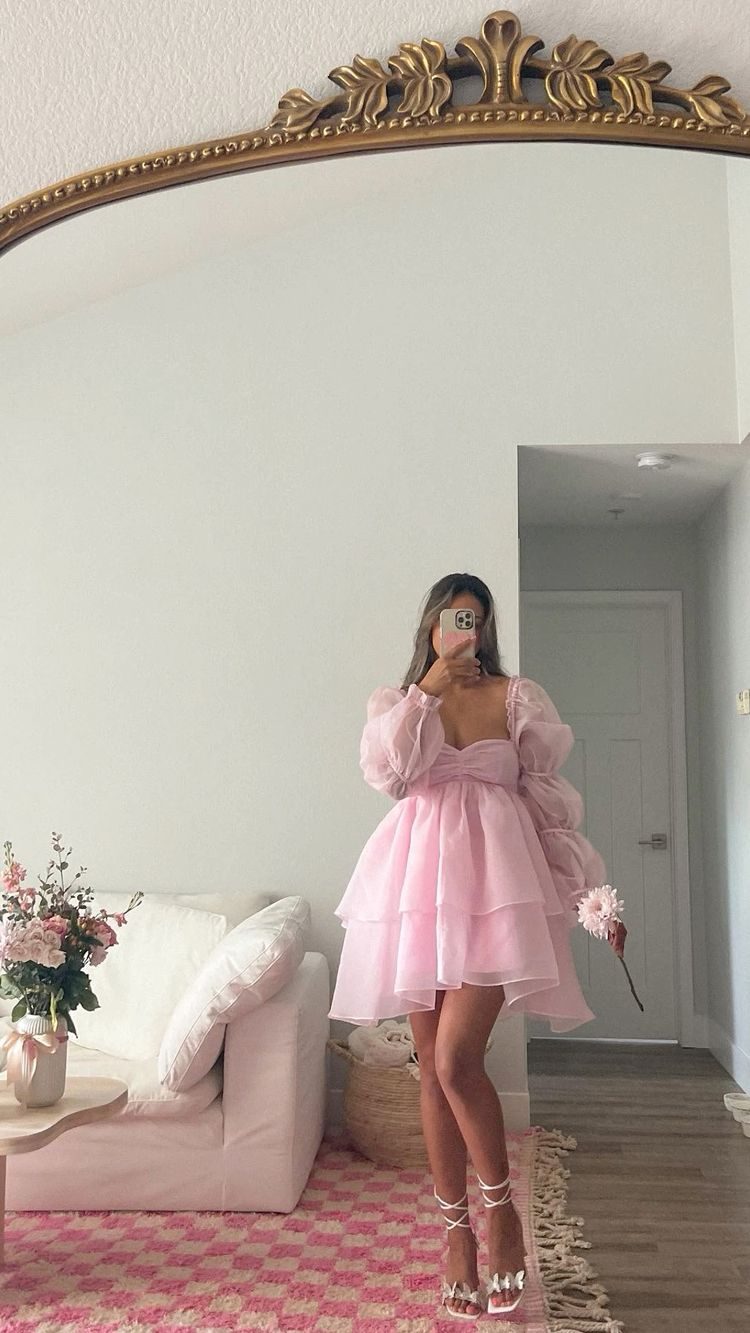Pink A-line Puffy Dress,Pink Homecoming Dress,Y2428 Simplepromdress Pink A-line Puffy Dress,Pink Homecoming Dress,Y2428 Simplepromdress