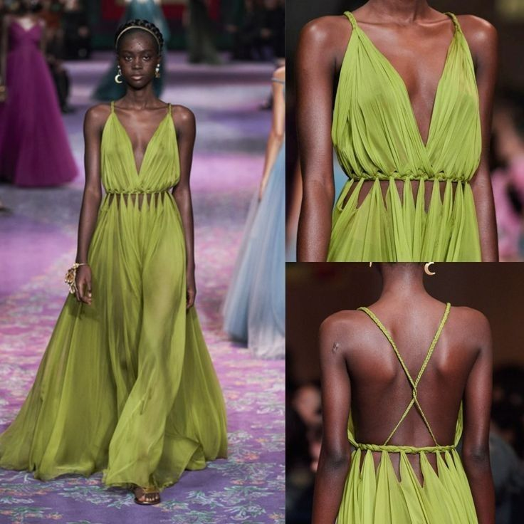 Unique Green V Neck Backless Evening Dress,A Line Long Prom Dress Y8467