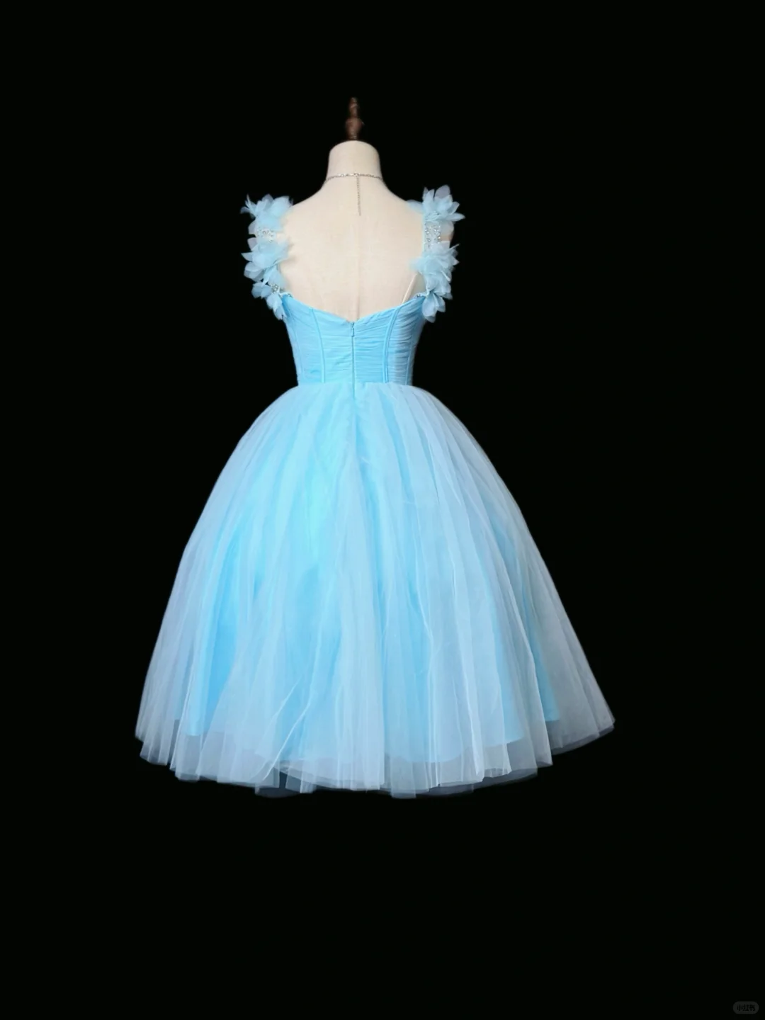 Simple Blue Tulle A Line Homecoming Dress Mini Birthday Outfits Y8959