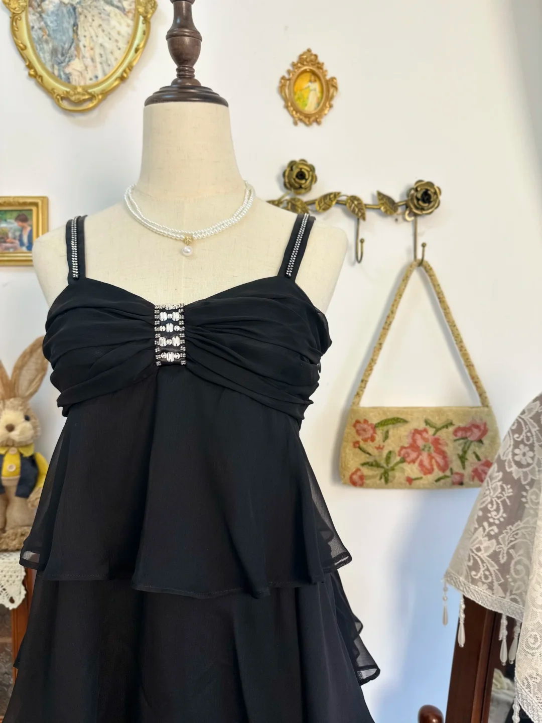 Sexy Black Spaghetti Straps Chiffon Layered Short Cocktail Dress Formal 8th Grade Homecoming Dress Y9474