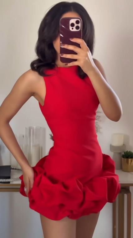 Sexy Sleeveless Red Satin Sheath Cocktail Dress Short Graduation Homecoming Dress Y9877