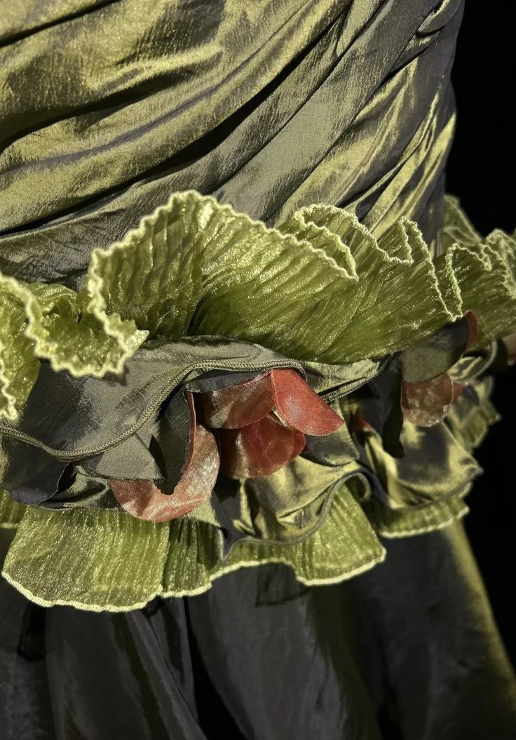 Vintage Dark Green Irregular Neckline Satin Beaded Evening Dress,Ruched Mermaid Prom Dress Y8560