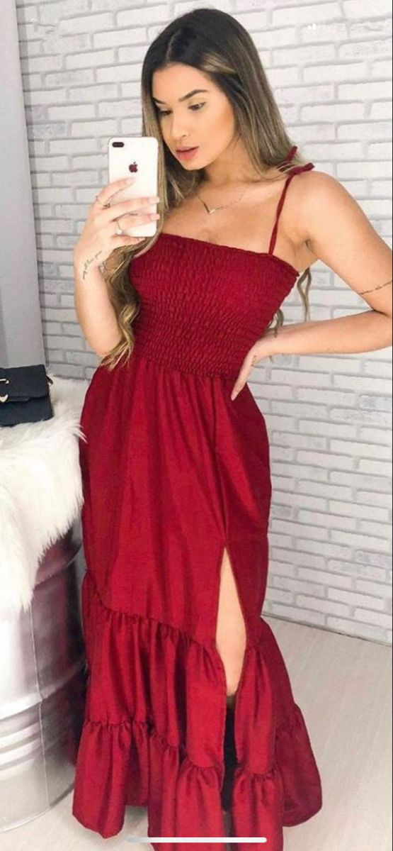 Simple Burgundy A-line Prom Dress,Summer Maxi Dress Y7127