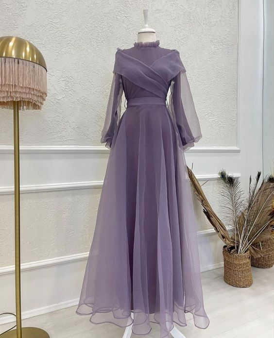 Modest Purple A-line Long Sleeves Prom Dress,Muslim Prom Gown Y6749 Simplepromdress Modest Purple A-line Long Sleeves Prom Dress,Muslim Prom Gown Y6749 Simplepromdress