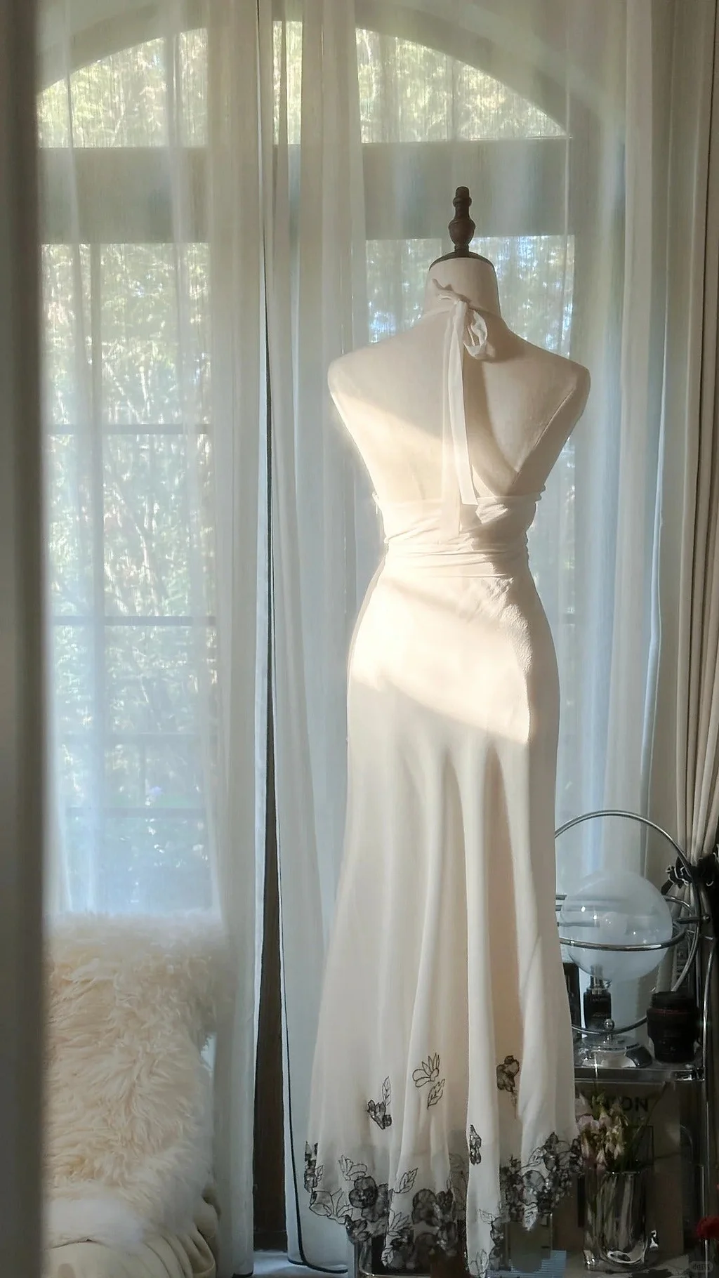 White Elegant Chiffon Long Evening Dress Party Dress Valentine's Day Date Dress Y9798