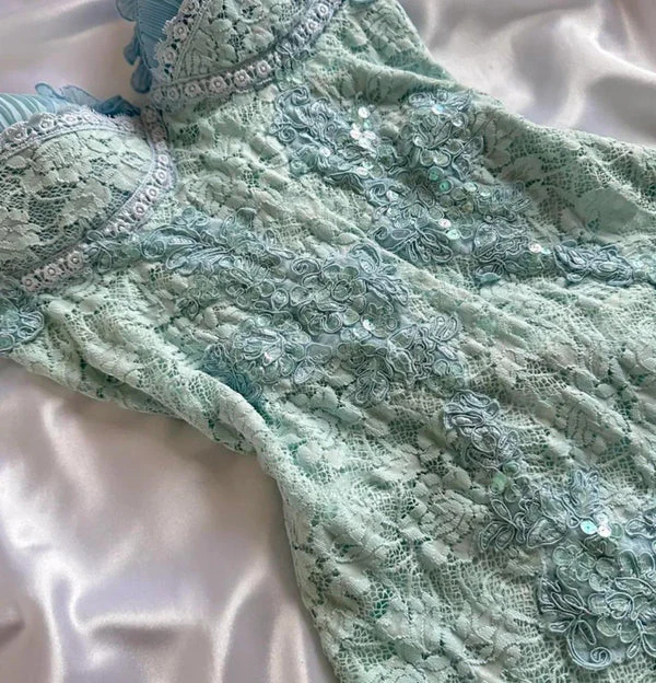 Cute Tiffany Blue Lace Short Graduation Homecoming Dress Formal 19th Birthday Outfits Y9941
