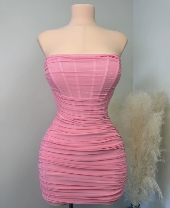 Lovely Pink Strapless Homecoming Dress,Sexy Party Dress,Club Dress Y19 Simplepromdress Lovely Pink Strapless Homecoming Dress,Sexy Party Dress,Club Dress Y19 Simplepromdress