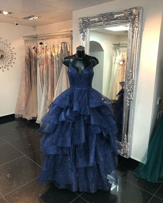 V Neck Backless Dark Navy Long Prom Dresses, Backless Dark Navy Formal Simplepromdress V Neck Backless Dark Navy Long Prom Dresses, Backless Dark Navy Formal Simplepromdress