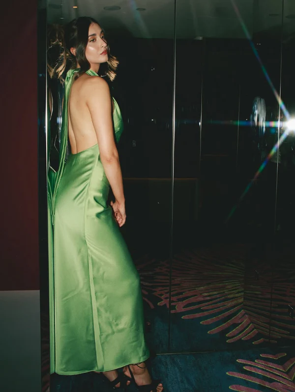 Sexy Halter Green Backless Prom Dress Long Evening Dress Y8230
