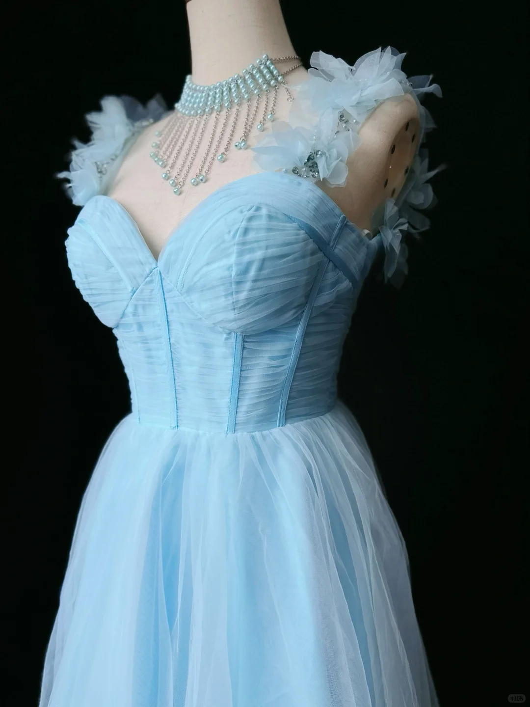 Simple Blue Tulle A Line Homecoming Dress Mini Birthday Outfits Y8959