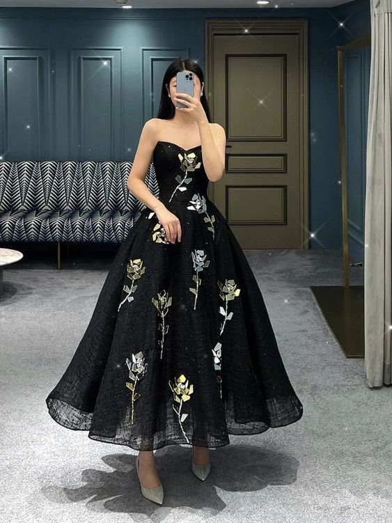 Chic Black Sweetheart A-line Evening Dress,Glam Dress Y6745 Simplepromdress Chic Black Sweetheart A-line Evening Dress,Glam Dress Y6745 Simplepromdress