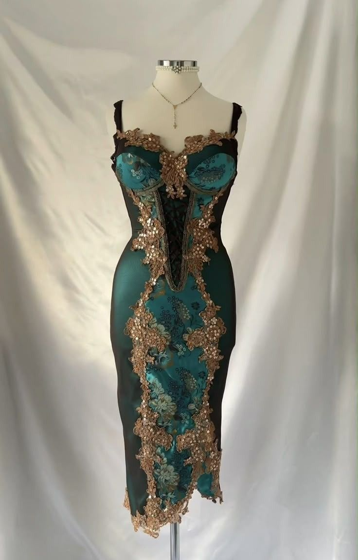 Vintage Green Satin Sequin Beaded Homecoming Dress Birthday Outfits Y9713