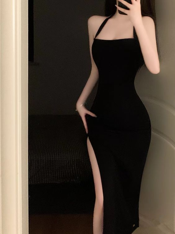 Sexy Black Sheath Prom Dress With Split,Black Birthday Party Dress Y63 Simplepromdress Sexy Black Sheath Prom Dress With Split,Black Birthday Party Dress Y63 Simplepromdress