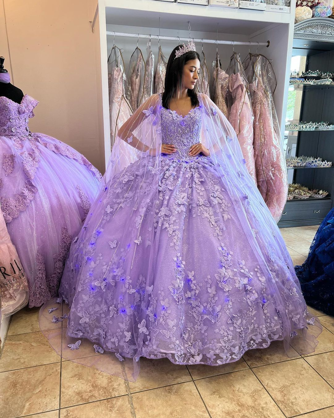 Lilac purple online quinceanera dresses