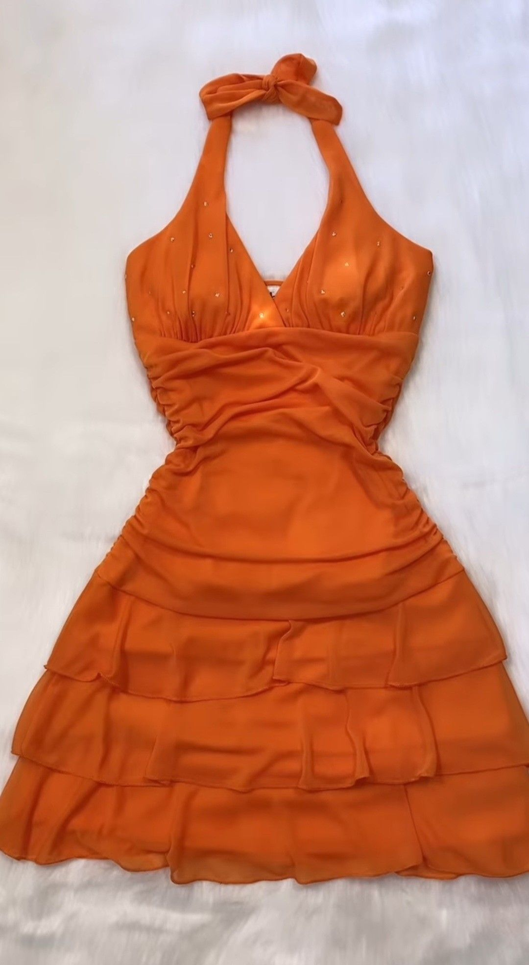 Orange Halter Chiffon Short Homecoming Dress Y2595 Simplepromdress Orange Halter Chiffon Short Homecoming Dress Y2595 Simplepromdress