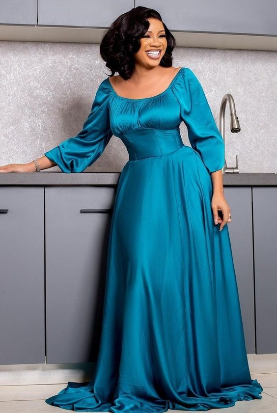 Simple Pure Color A-line Long Sleeves Evening Dress Y5809 Simplepromdress Simple Pure Color A-line Long Sleeves Evening Dress Y5809 Simplepromdress
