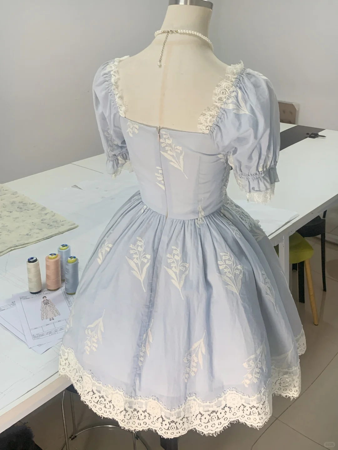 Sweet Satin Lace A Line Short Graduation Homecoming Dress Blue 15th Birthday Outfits Y9193
