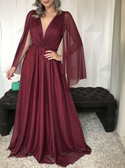A-Line Mother of the Bride Dress Wedding Guest Simple Elegant V Neck F Simplepromdress A-Line Mother of the Bride Dress Wedding Guest Simple Elegant V Neck F Simplepromdress