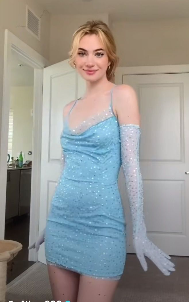Classy Blue Sequin Sheath Short 18th Birthday Outfits Formal Homecoming Dress With Gloves Y9478