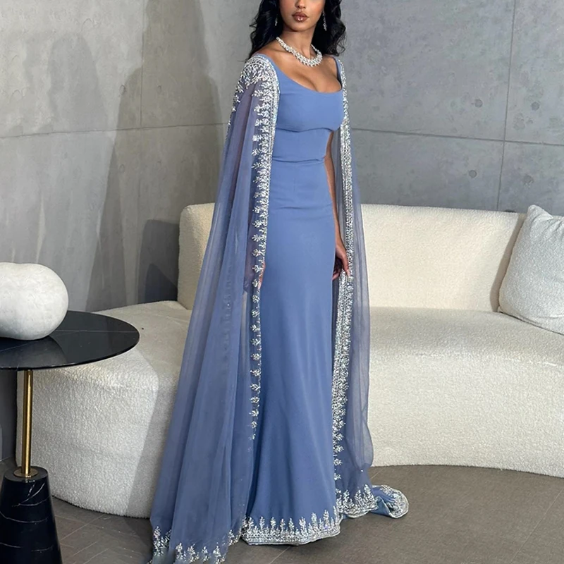 Sparkly Sequin Evening Dresses for Arabic Women Cape Floor Length Merm Simplepromdress Sparkly Sequin Evening Dresses for Arabic Women Cape Floor Length Merm Simplepromdress
