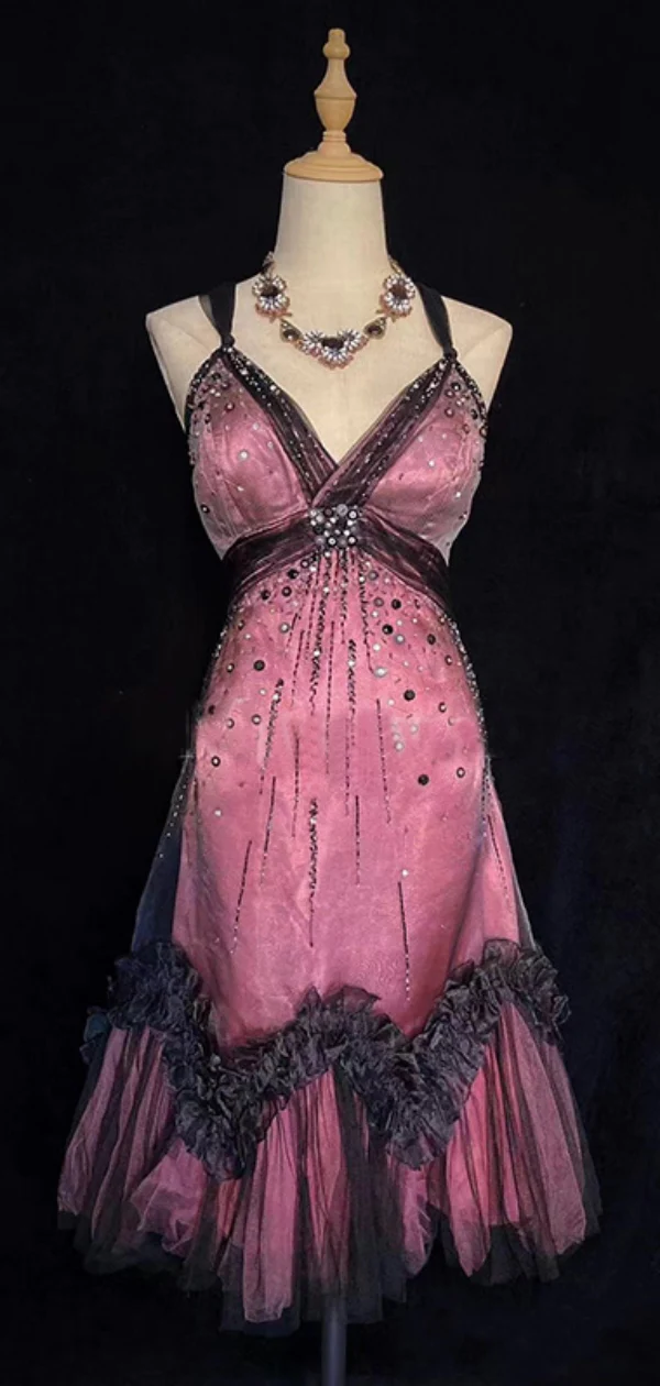 Vintage Spaghetti Strap Short A-Line Homecoming Dress Backless Beaded Cocktail Dress Y8913