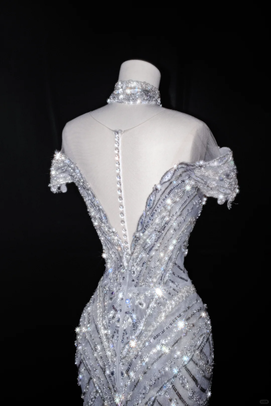 Glitter Off The SHoulder Tulle Sequin Beaded Evening Dress,Mermaid Prom Dress Wedding Dress Y8685